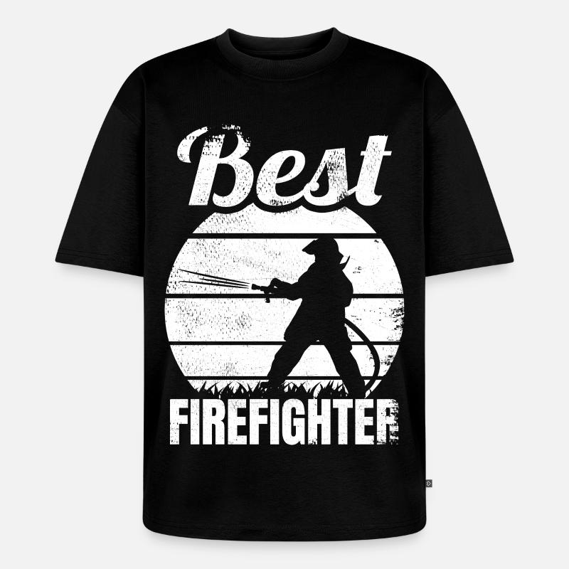 Bester Feuerwehrmann - Unisex Premium Oversized Bio T-Shirt - Schwarz