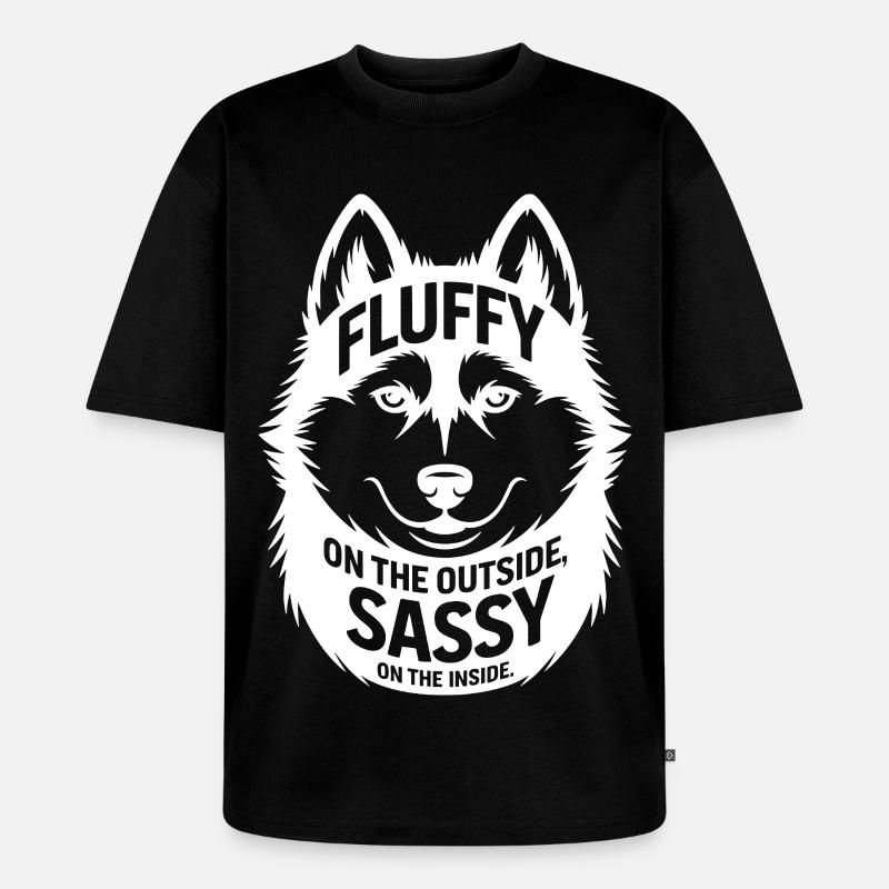 Außen flauschig, innen frech, kräftig - Unisex Premium Oversized Bio T-Shirt - Schwarz