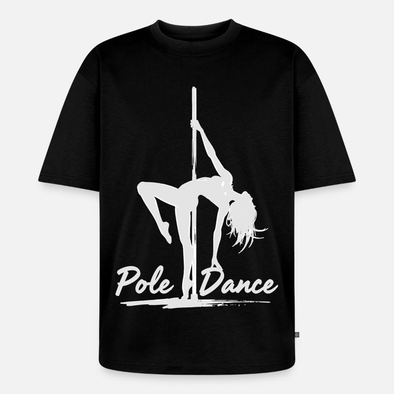 Pole Dance Poledancerin Silhouette Geschenk - Unisex Premium Oversized Bio T-Shirt - Schwarz