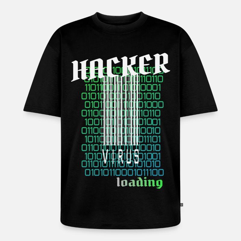 Anonymous, Hacker - Unisex Premium Oversized Bio T-Shirt - Schwarz