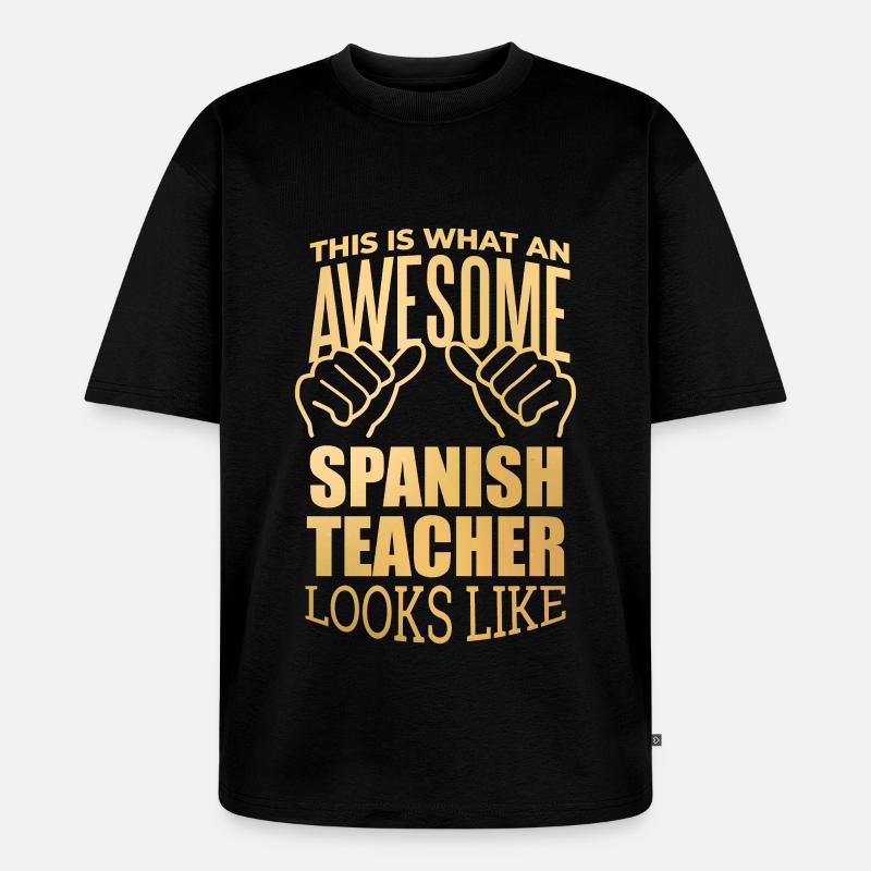 Spanisch - Unisex Premium Oversized Bio T-Shirt - Schwarz