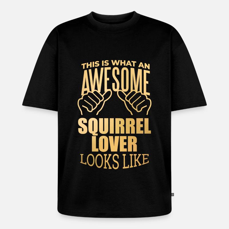 Eichhörnchen - Unisex Premium Oversized Bio T-Shirt - Schwarz