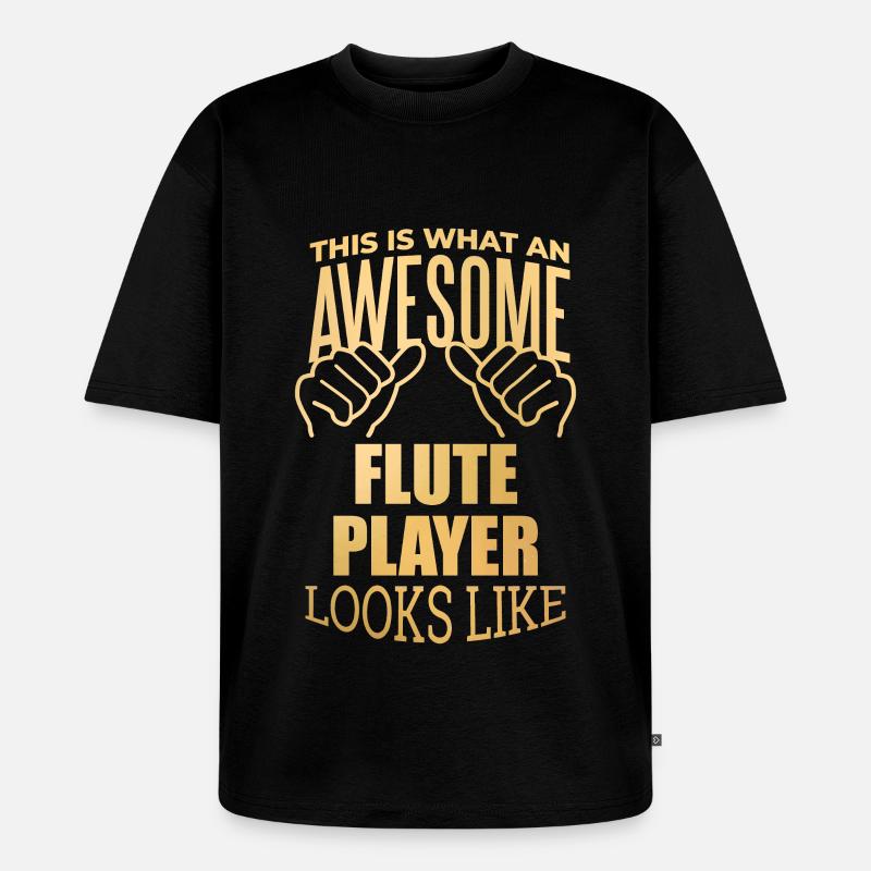 Flöte - Unisex Premium Oversized Bio T-Shirt - Schwarz