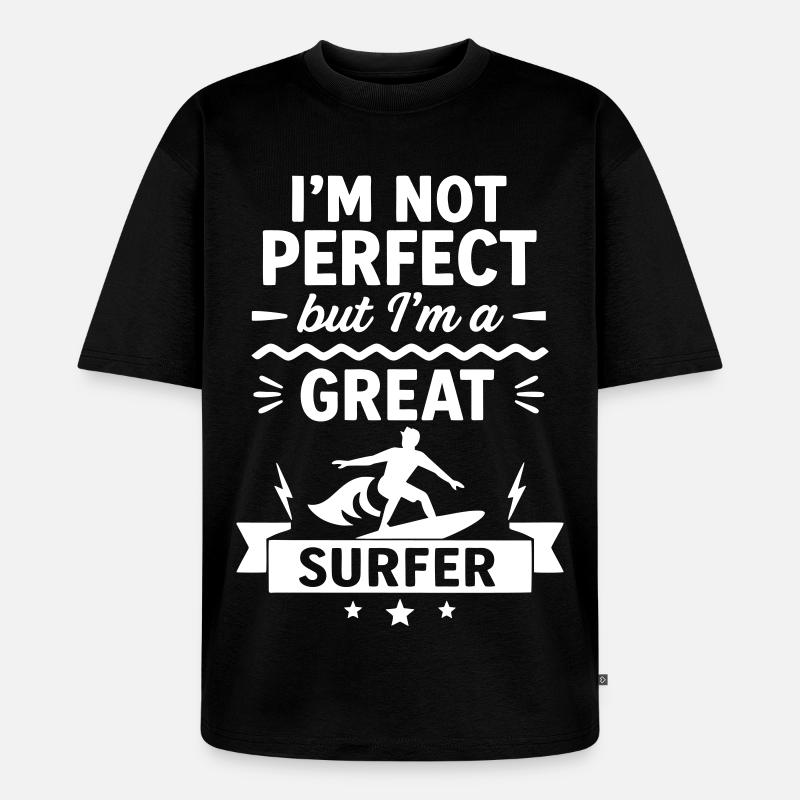 Super Surfer Ocean Wave Surf - Unisex Premium Oversized Bio T-Shirt - Schwarz
