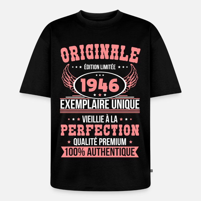 1946 – Unique example – Premium quality - Unisex Premium Oversized Organic T-Shirt - black