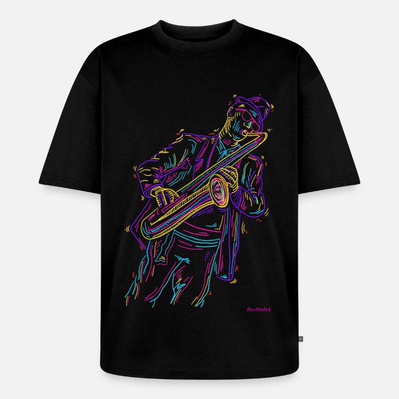 Jazz Saxophon - Unisex Premium Oversized Bio T-Shirt - Schwarz