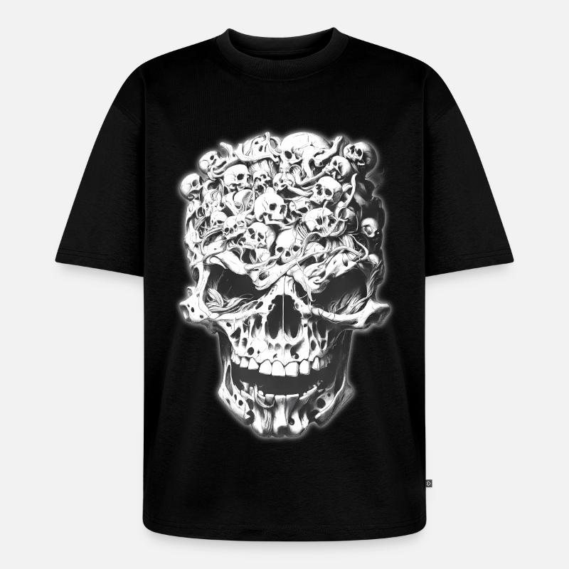 Schädel der Schädel - Unisex Premium Oversized Bio T-Shirt - Schwarz