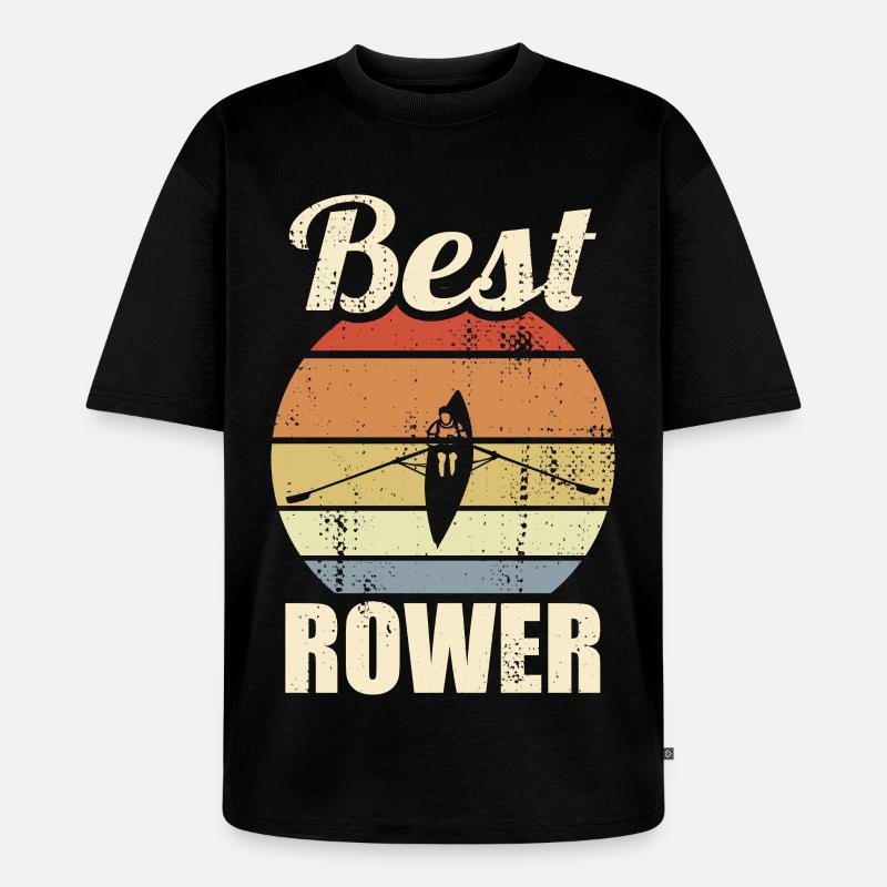 Lustiger Ruderer - Unisex Premium Oversized Bio T-Shirt - Schwarz