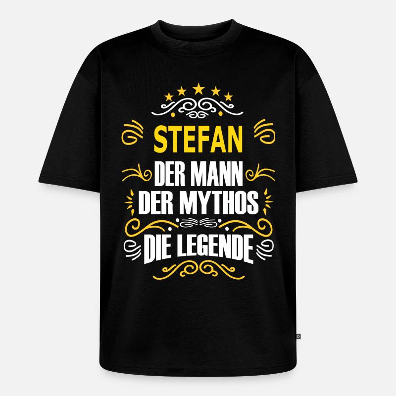 STEFAN - Unisex Premium Oversized Bio T-Shirt - Schwarz