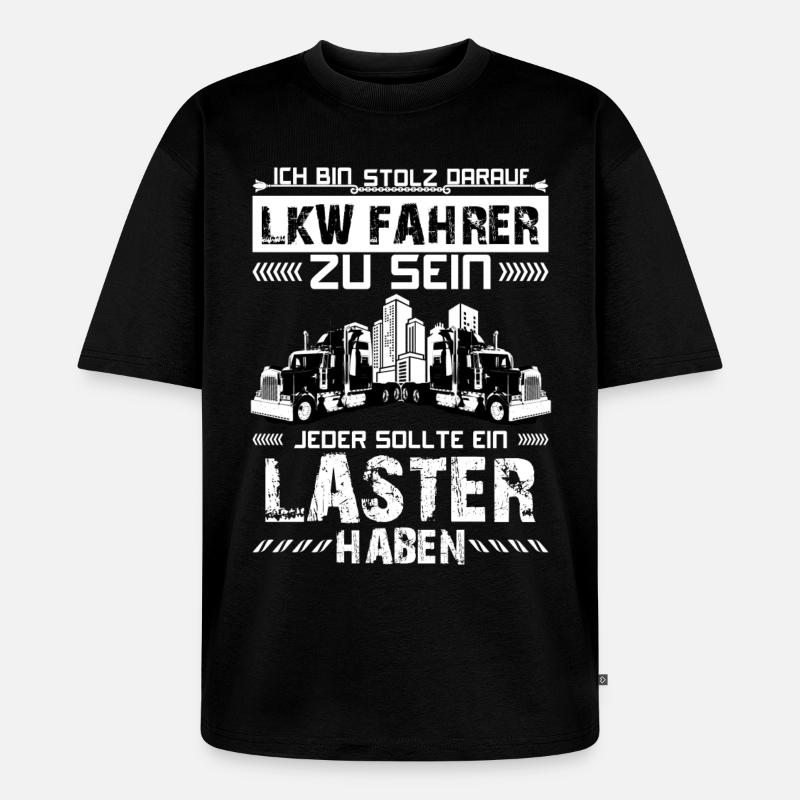 Trucker 04 - Unisex Premium Oversized Bio T-Shirt - Schwarz