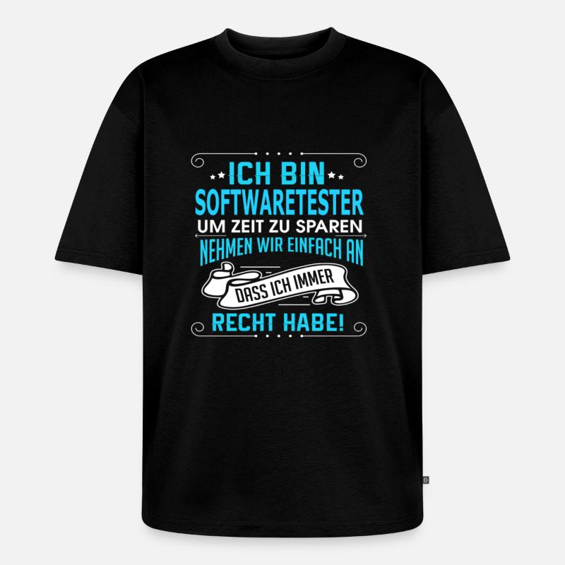 SOFTWARETESTER - Unisex Premium Oversized Bio T-Shirt - Schwarz