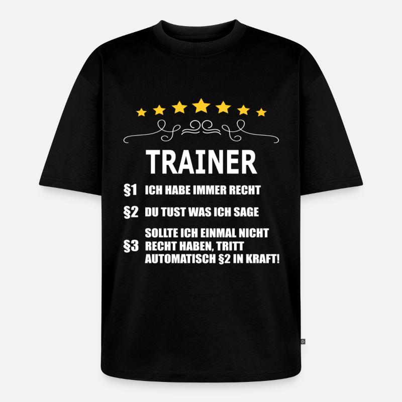 TRAINER - Unisex Premium Oversized Bio T-Shirt - Schwarz