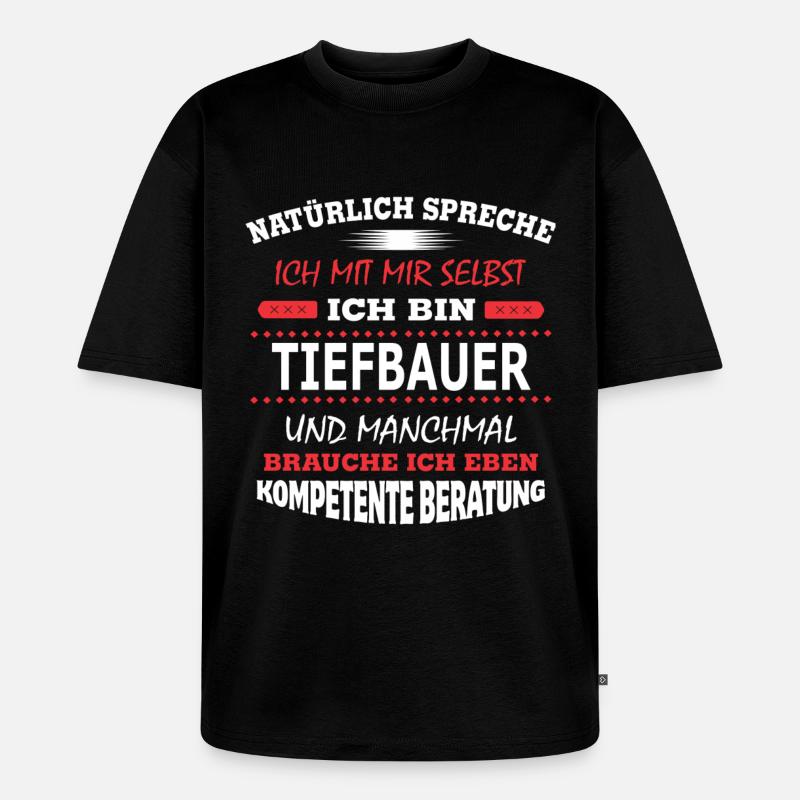 TIEFBAUER - Unisex Premium Oversized Bio T-Shirt - Schwarz
