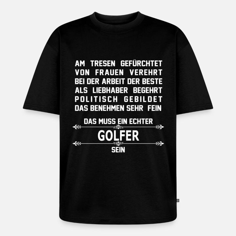 golfer - Unisex Premium Oversized Bio T-Shirt - Schwarz