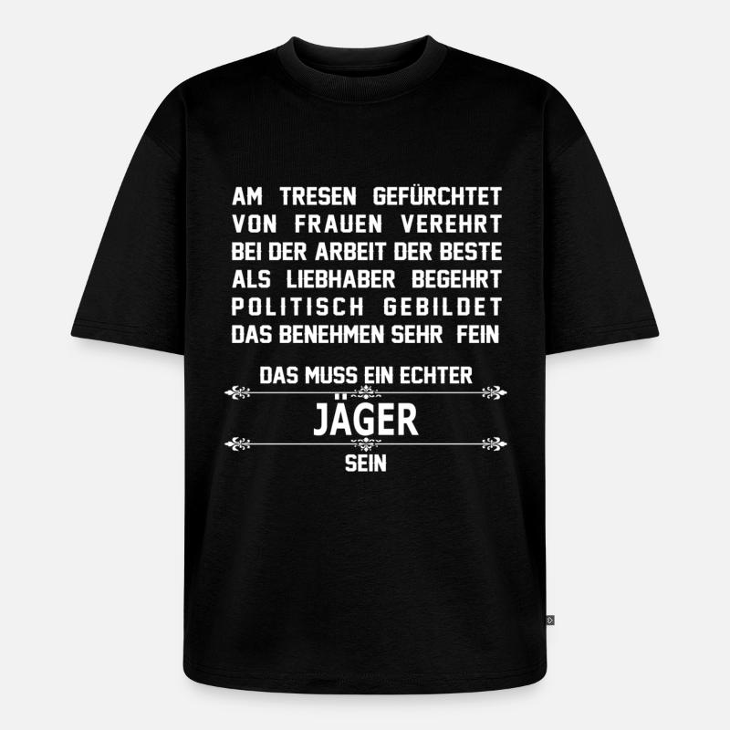 jaeger - Unisex Premium Oversized Bio T-Shirt - Schwarz