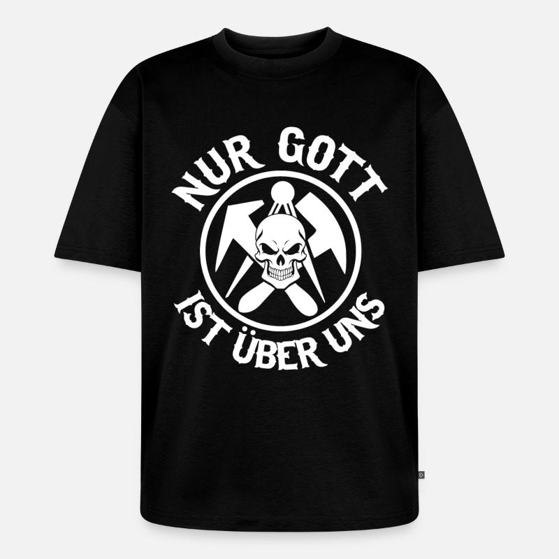 Dachdecker - Nur Gott - Unisex Premium Oversized Bio T-Shirt - Schwarz