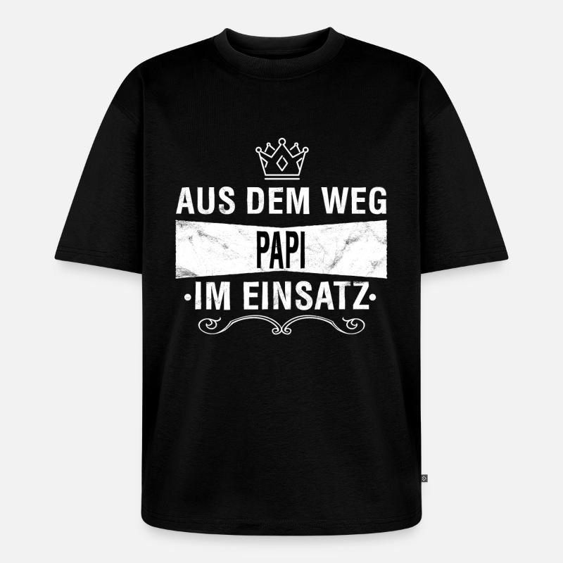 PAPI - Unisex Premium Oversized Bio T-Shirt - Schwarz