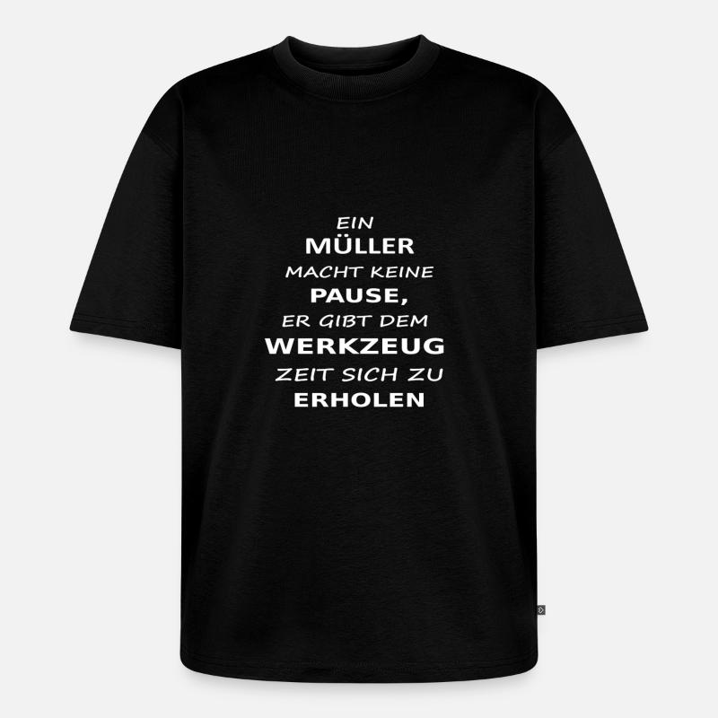 mueller - Unisex Premium Oversized Bio T-Shirt - Schwarz