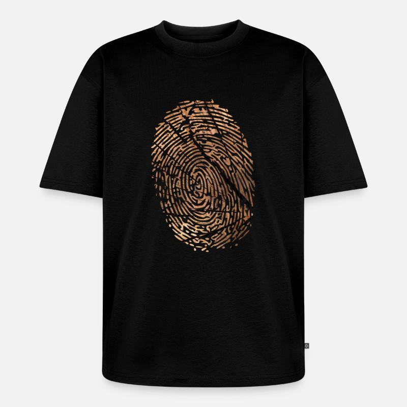 Fingerabdruck Holz - Unisex Premium Oversized Bio T-Shirt - Schwarz