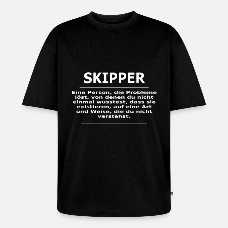 SKIPPER - Unisex Premium Oversized Bio T-Shirt - Schwarz