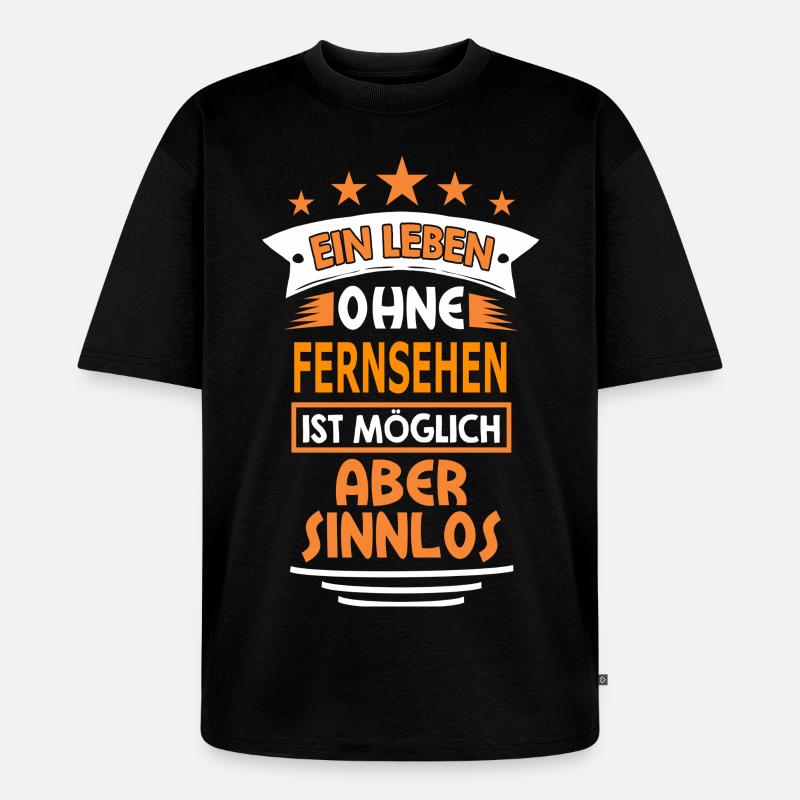 fernsehen - Unisex Premium Oversized Bio T-Shirt - Schwarz