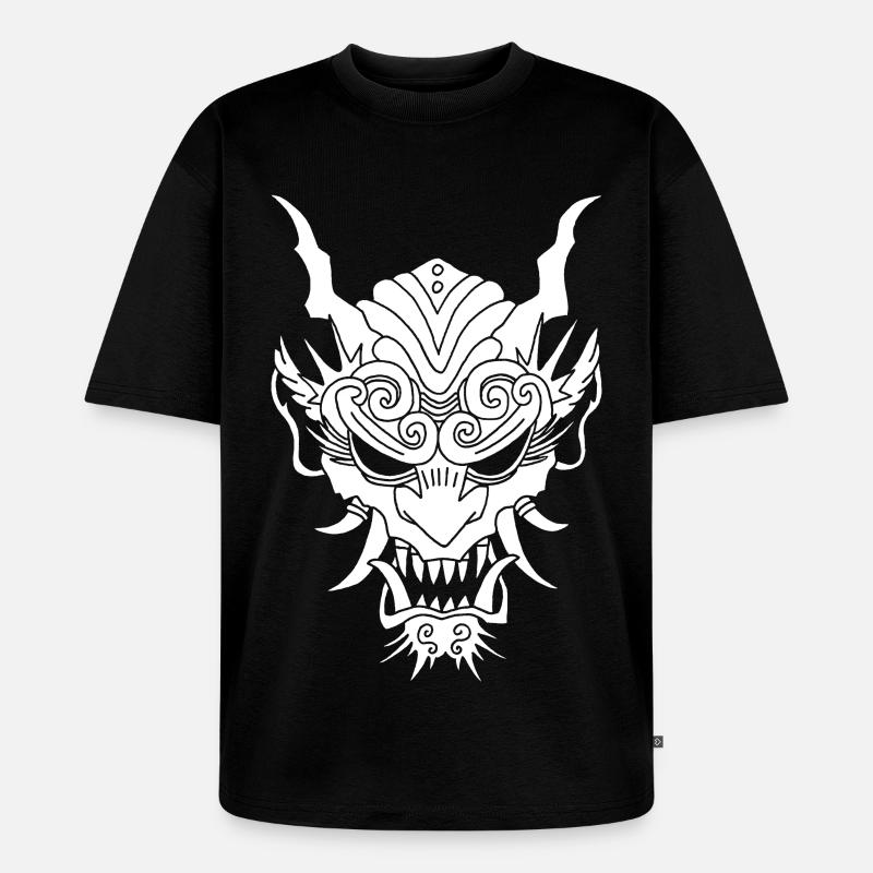 weißer Gothic-Dämon - Unisex Premium Oversized Bio T-Shirt - Schwarz