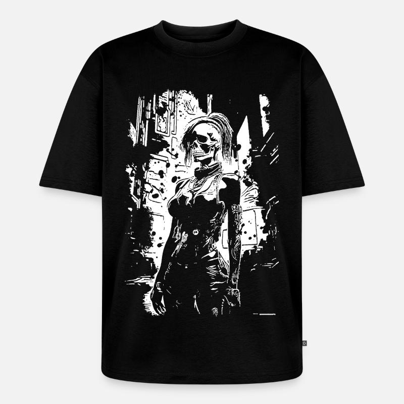 Skull Face Urbanheld - Unisex Premium Oversized Bio T-Shirt - Schwarz