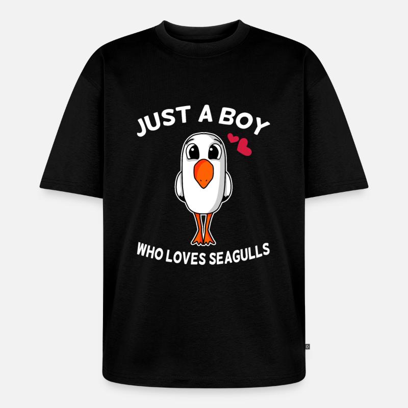 Möwe - Unisex Premium Oversized Bio T-Shirt - Schwarz
