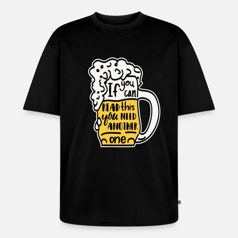 Witziger Biertrinker Bierkrug Geschenk - Unisex Premium Oversized Bio T-Shirt - Schwarz