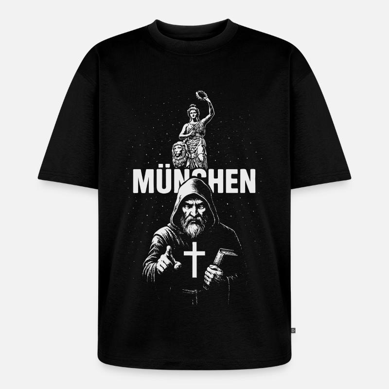 Mönch von München - Unisex Premium Oversized Bio T-Shirt - Schwarz