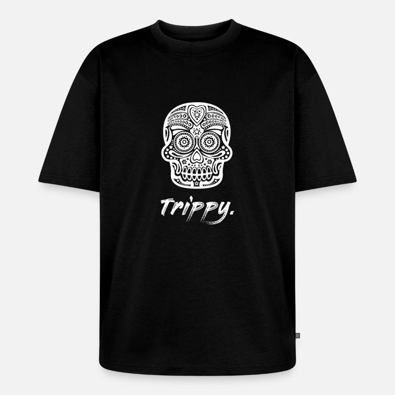 Trippy. #WHITE - Unisex Premium Oversized Bio T-Shirt - Schwarz