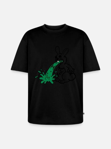 Bunny pukes - Unisex Premium Oversized Organic T-Shirt - black