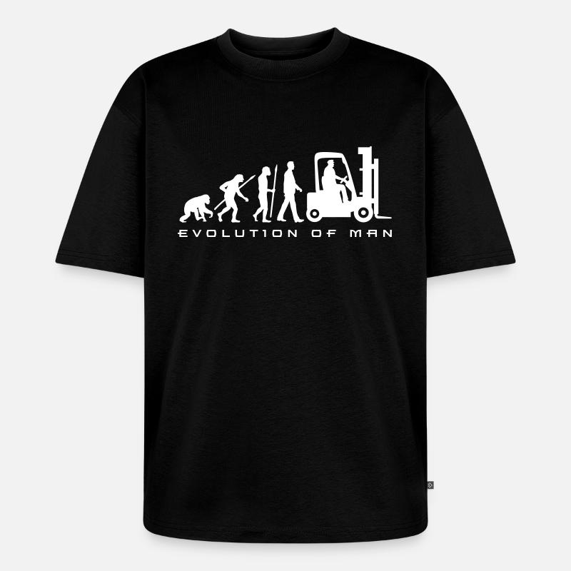 evolution_gabelstapler_122013_a_1c - Unisex Premium Oversized Bio T-Shirt - Schwarz