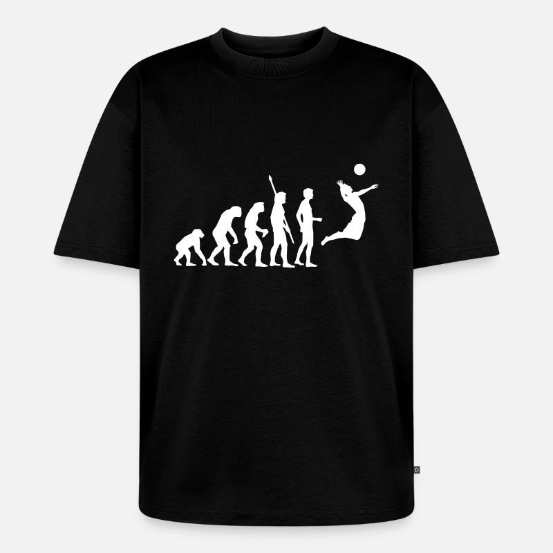 evolution_volleyball_1c - Unisex Premium Oversized Bio T-Shirt - Schwarz