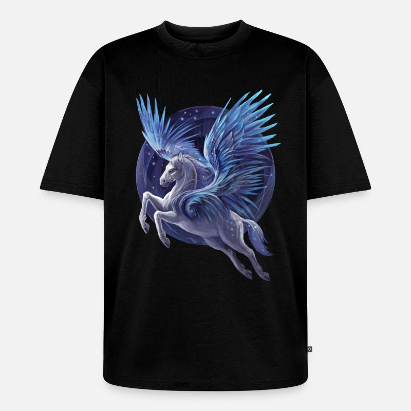 Pegasus - Unisex Premium Oversized Bio T-Shirt - Schwarz