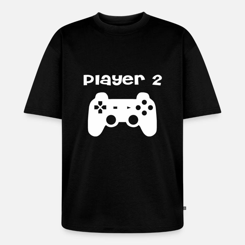 Player 2 - Unisex Premium Oversized Bio T-Shirt - Schwarz