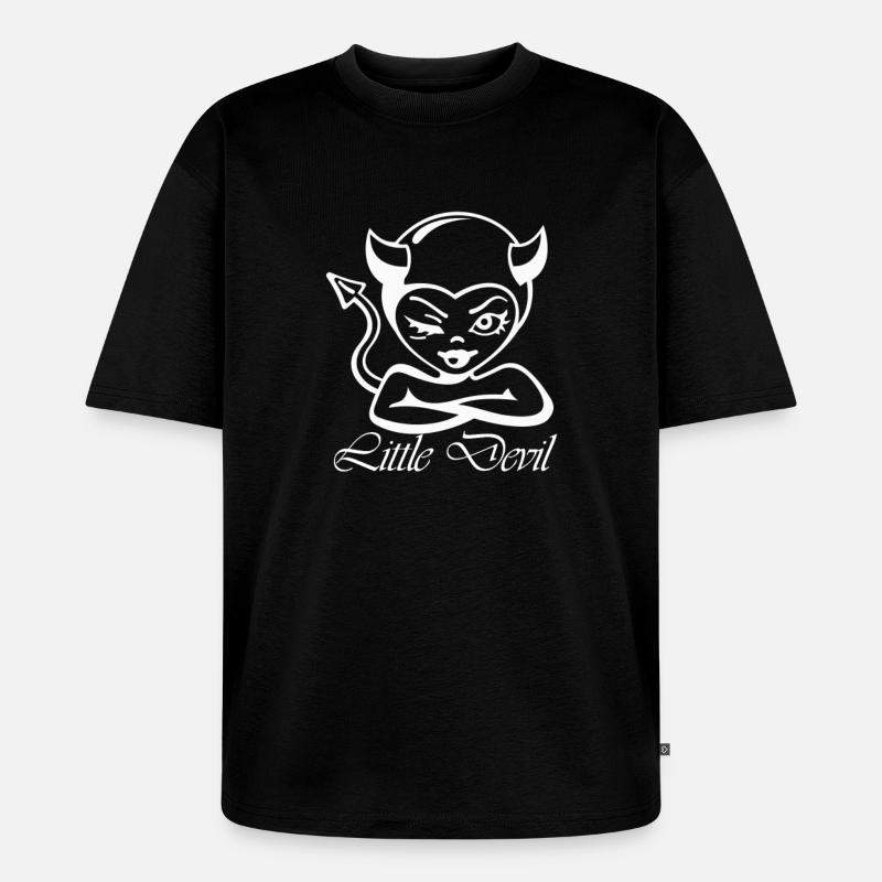 Little devil - Unisex Premium Oversized Bio T-Shirt - Schwarz