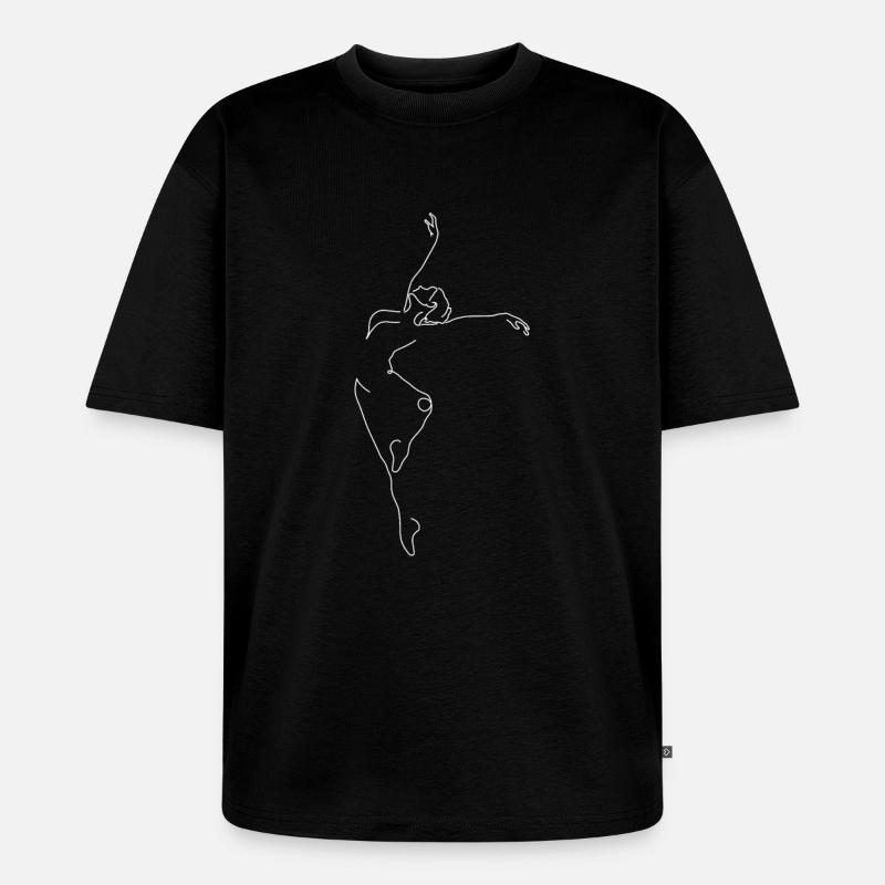 Tänzerin tanzen dancing lineart - Unisex Premium Oversized Bio T-Shirt - Schwarz
