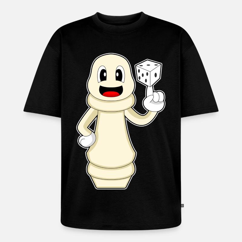 Schachfigur Bauer Schach - Unisex Premium Oversized Bio T-Shirt - Schwarz