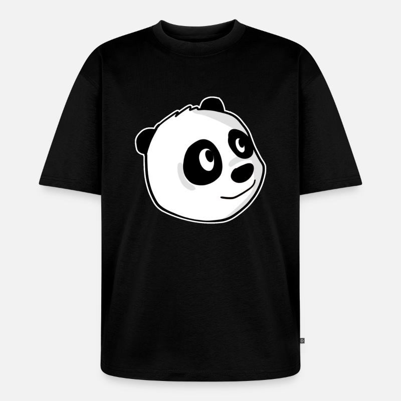 Panda - Unisex Premium Oversized Bio T-Shirt - Schwarz