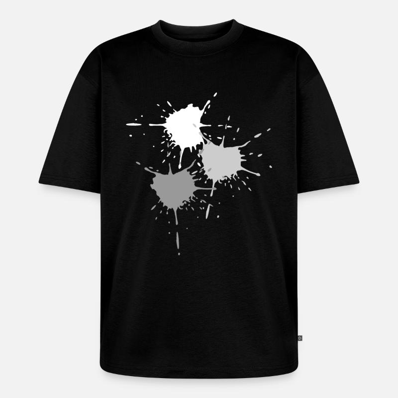 Kunst - Explodierende Farbkleckse in grau - Unisex Premium Oversized Bio T-Shirt - Schwarz