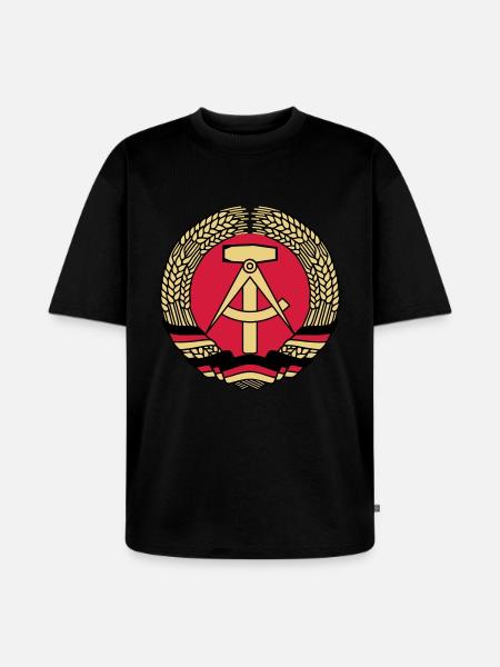 ddr gdr emblem - Unisex Premium Oversized Organic T-Shirt - black