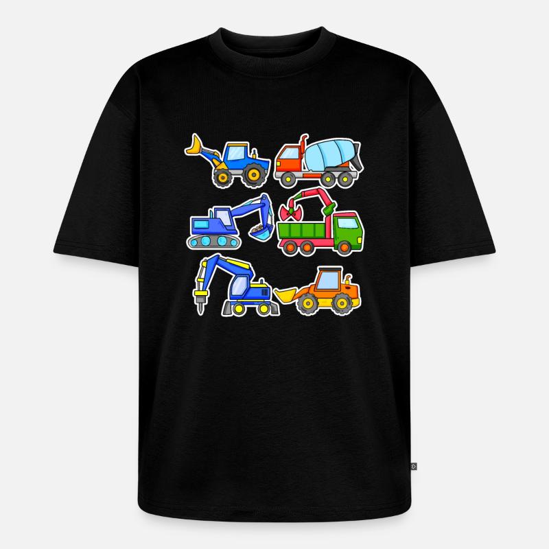 Construction site vehicles - Unisex Premium Oversized Organic T-Shirt - black