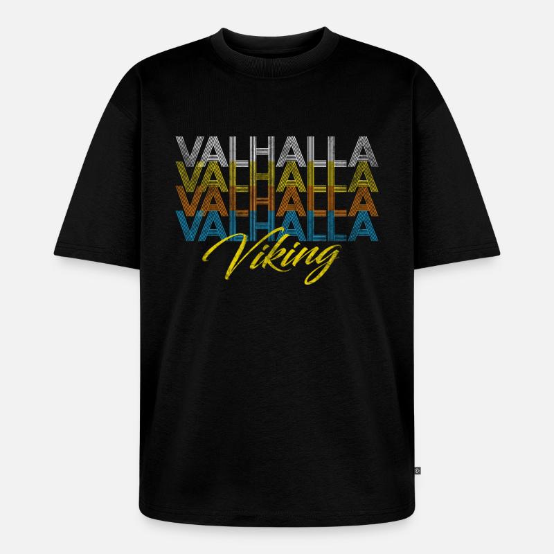 Valhalla Walhalla Viking Wikinger - Unisex Premium Oversized Bio T-Shirt - Schwarz