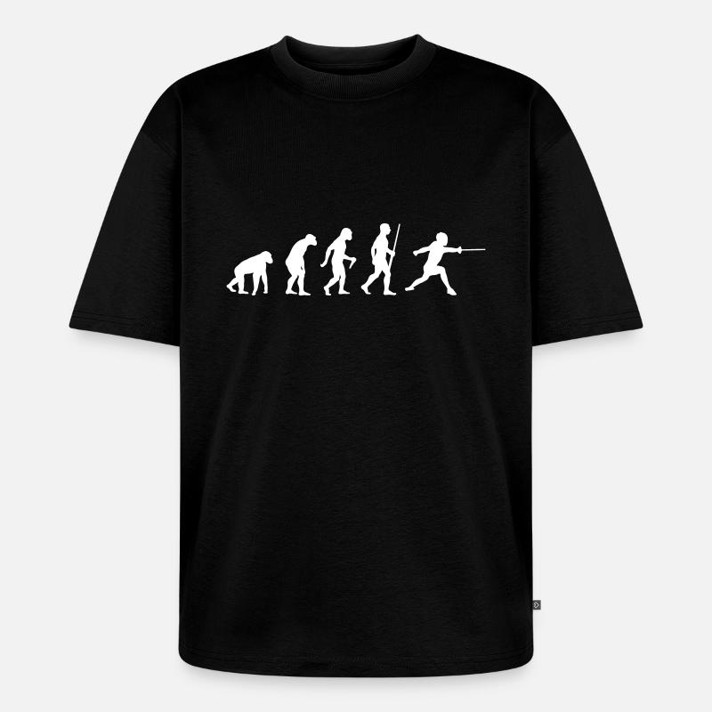 Évolution de l'escrime - T-shirt Premium bio oversize Unisexe - noir