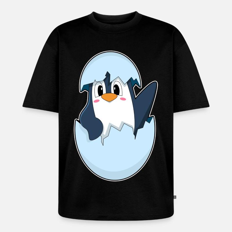 Pinguin Eierschale - Unisex Premium Oversized Bio T-Shirt - Schwarz