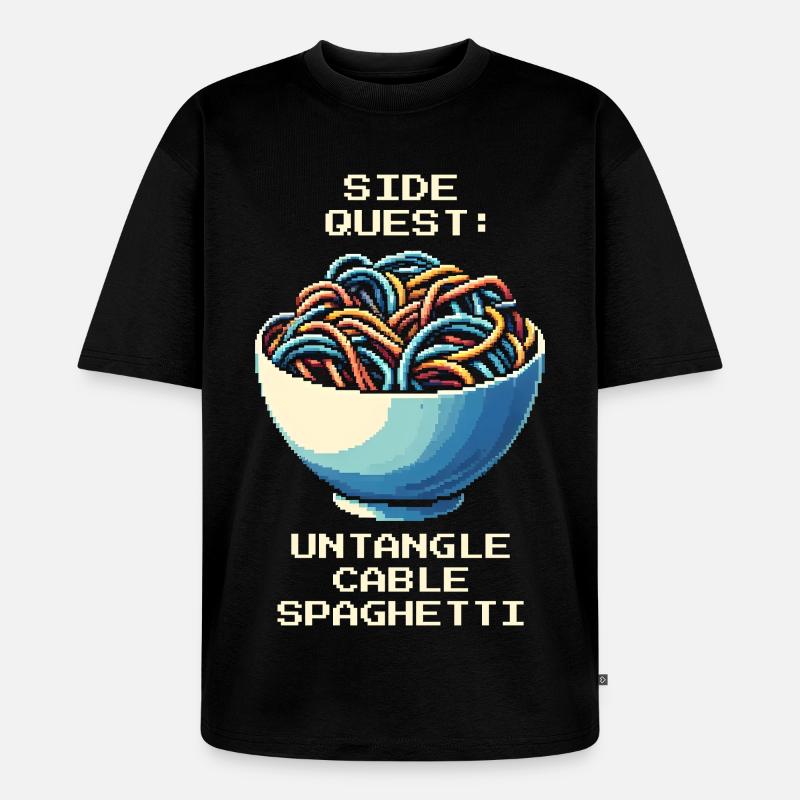 Cable clutter untangled | Cable management - Unisex Premium Oversized Organic T-Shirt - black