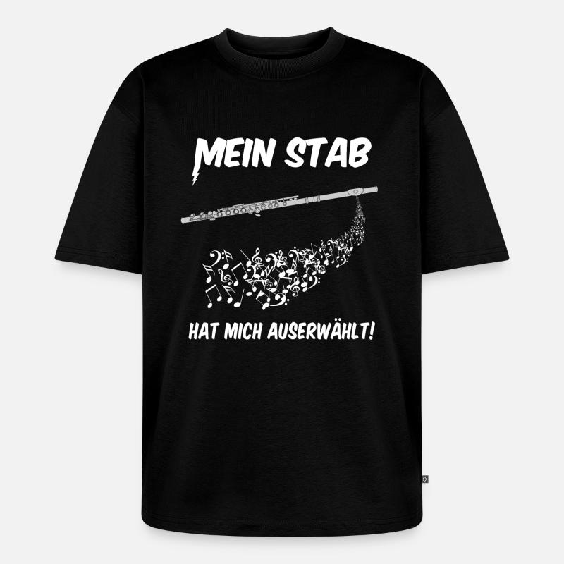 Querflöte - auserwählt - Unisex Premium Oversized Bio T-Shirt - Schwarz