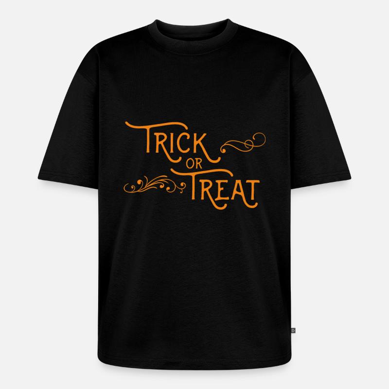 Halloween Süßes oder Saures - Unisex Premium Oversized Bio T-Shirt - Schwarz