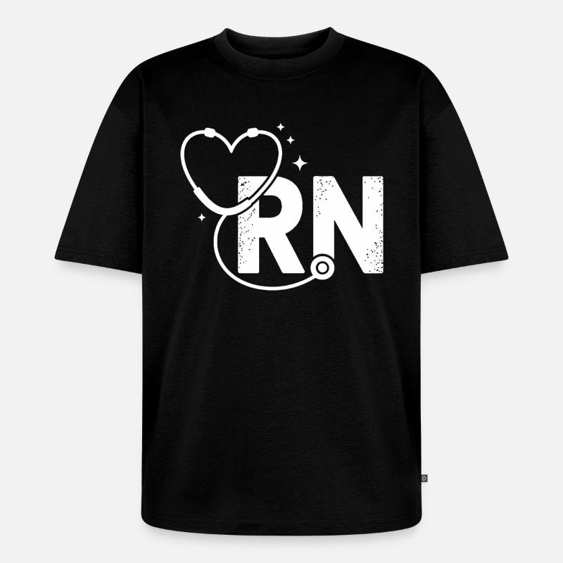 Herzloop RN Logo mit Sternen - Unisex Premium Oversized Bio T-Shirt - Schwarz